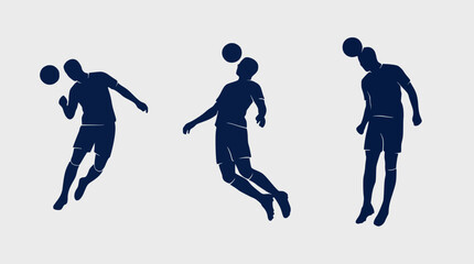 Obraz premium Soccer Player Heading the Ball Silhouette Illustration