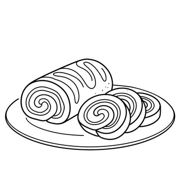 slice of roll cake doodle
