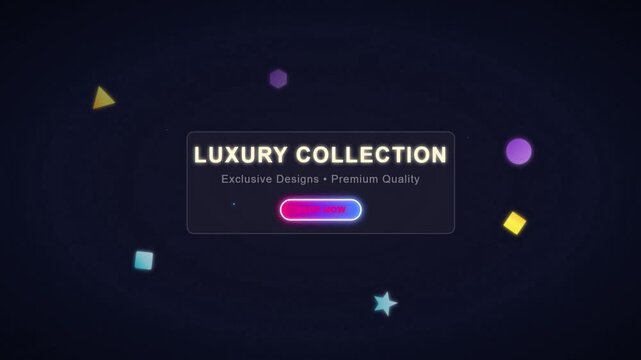 Luxury collection animation, premium assets, graphic elements, colorful shapes