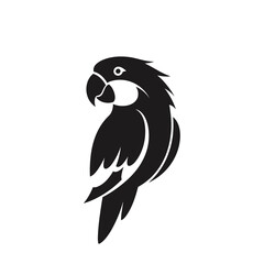 Fototapeta premium Minimalist Black Parrot Silhouette Outline Icon