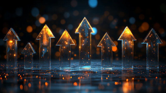 Glowing glass arrow