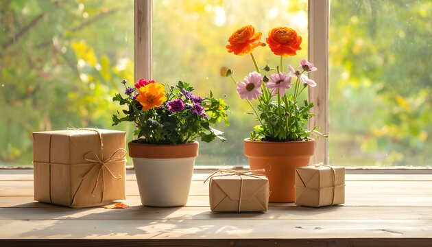 flowers in pots