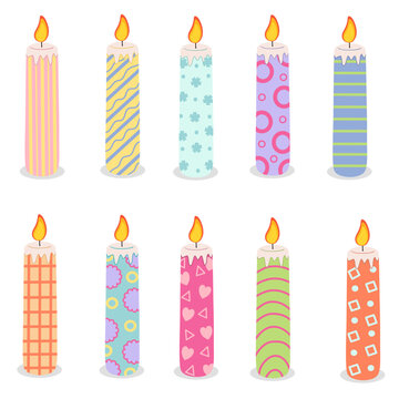 Pastel pattern candle collection 