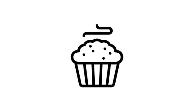 cupcake minimalist stroke animation