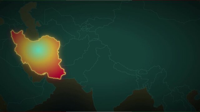Animated Iran Nation Profile Map with Persian Heritage and Oil Statistics Infographic