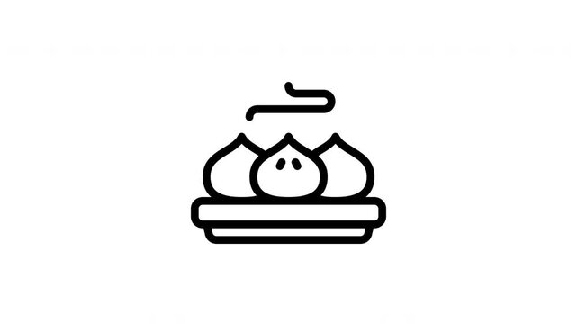 xiao long bao minimalist stroke animation