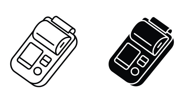 Black and white pos terminal icons