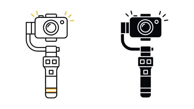 Camera stabilizer with happy and sad expressions