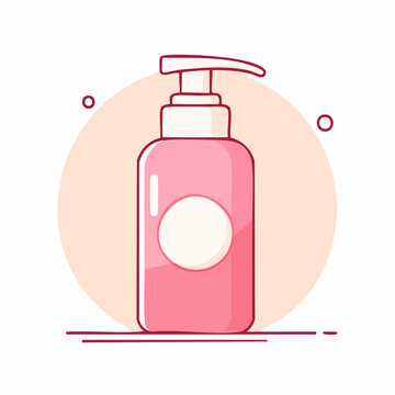 Pink Lotion Dispenser with Blank Label