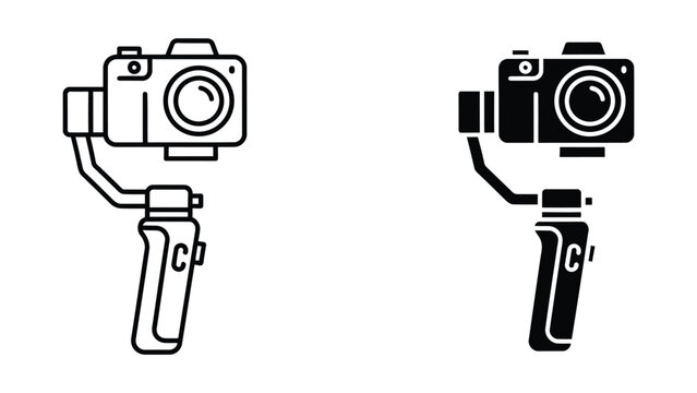 Camera mounted on gimbal stabilizer