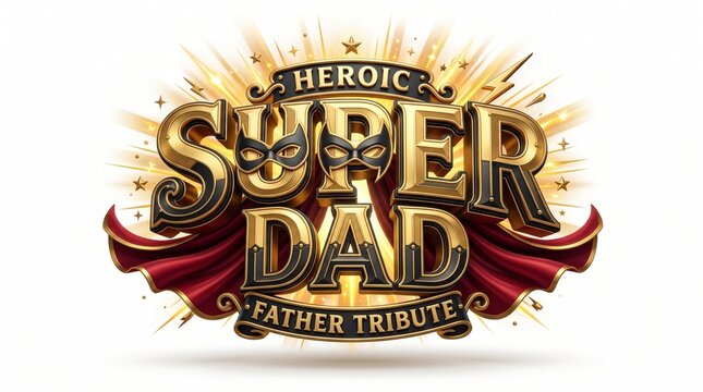 heroic super dad emblem for father's day celebration