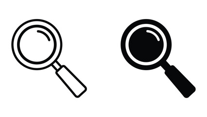 Magnifying glass icon with black and white design © MDJUBAYER