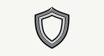 Obraz premium Minimalist Shield Icon with Layered Border Design