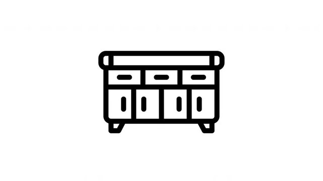 chest of drawers minimalist stroke animation