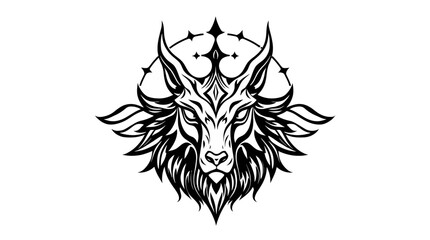 Obraz premium Ethereal Animal Logo with Dramatic Black and White Weather