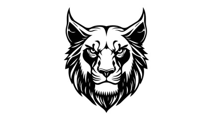 Obraz premium Majestic Animal Head Logo Black Vector Illustration