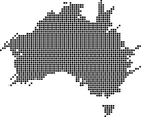 Australia map made of black circles and squares continent © Rubina parvin