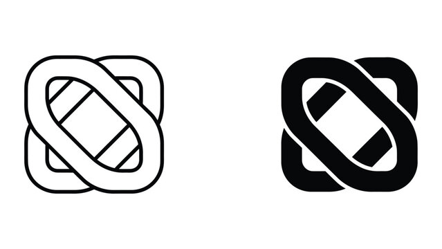 Minimalist black and white infinity knot icon