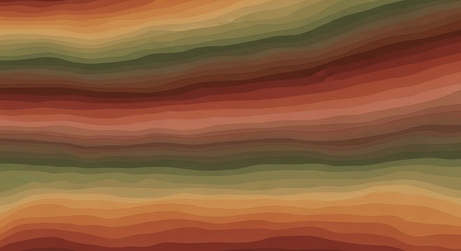 Ochre and rust mineral veins flowing in stratified horizontal waves with a sharp macro focus for contemporary interior design branding
