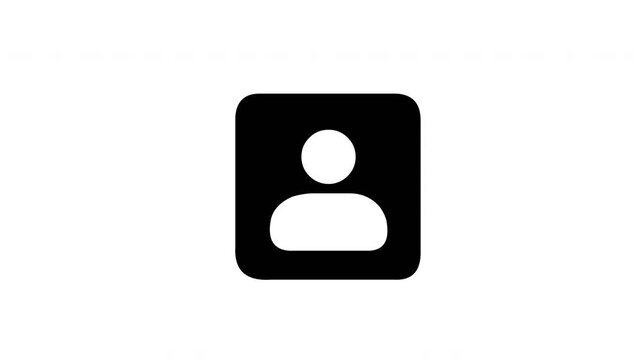 Simple User Account Profile Icon Animation on White Background