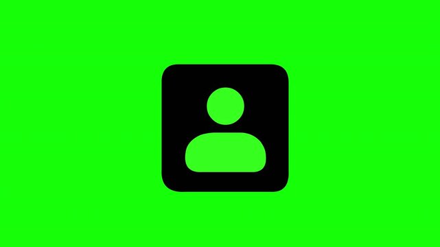Minimal User Profile Icon Animation on Green Screen Social Media UI