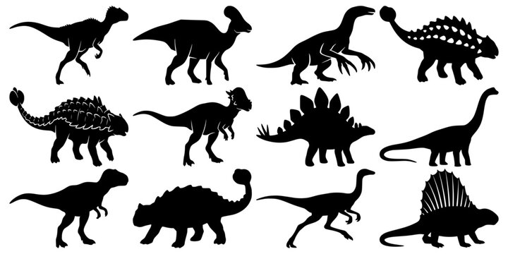 Prehistoric Dinosaur Silhouette Collection - T-Rex Laser Cut Files and Kids Room CNC Stencil Templates