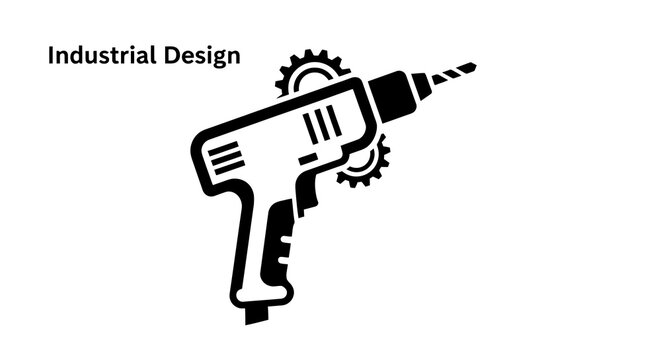 Black and white drill icon design.