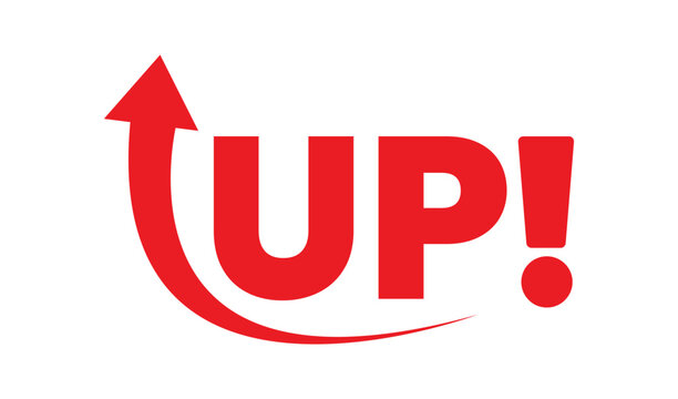 Up Arrow Success Logo Icon Isolated on White Background