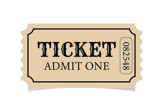 Vintage Admit One Ticket Vector | Retro Cinema Event Pass Template