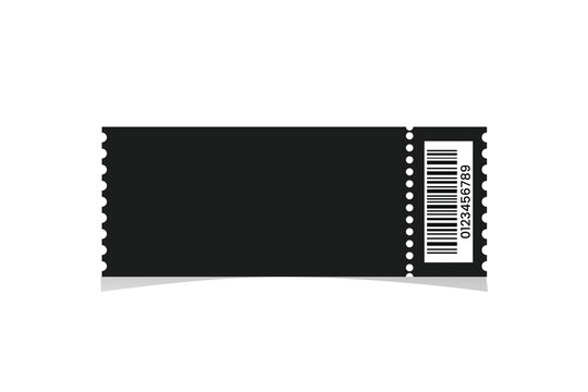 Minimal Black Ticket Stub Vector | Modern Barcode Event Pass Template