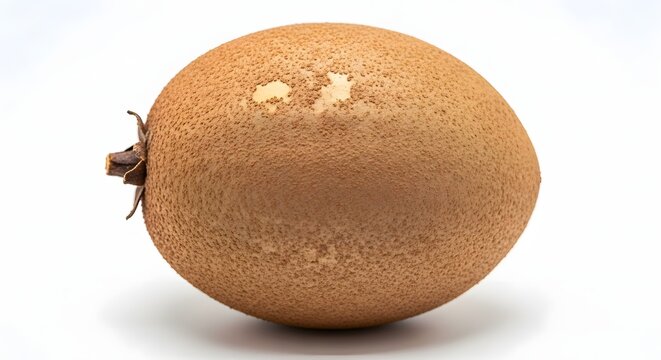 Single Whole Sapodilla Fruit On White Background