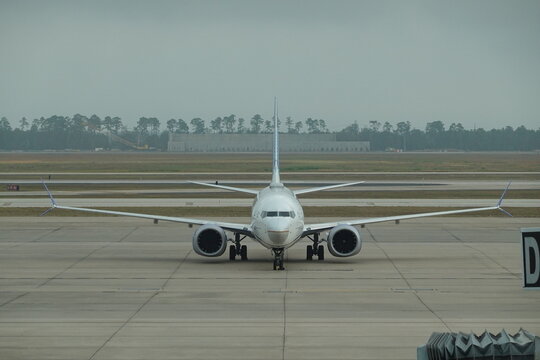 Tarmac Head-On: Boeing 737 MAX Preparing for Taxi