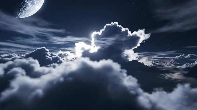 Dramatic Cloud Formation with Sunlight Breaking Through Over Ocean Horizon at Dawn