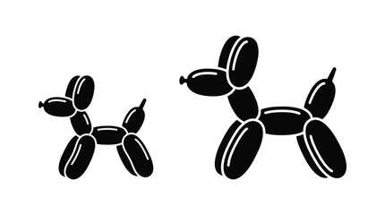 Two balloon dogs, one larger than the other, facing the same direction © matahari