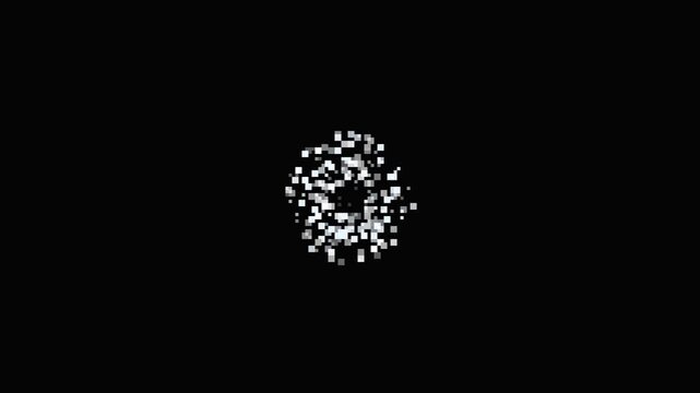 White Circle Pixel Burst Explosion Firework Dark Abstract Game Background
