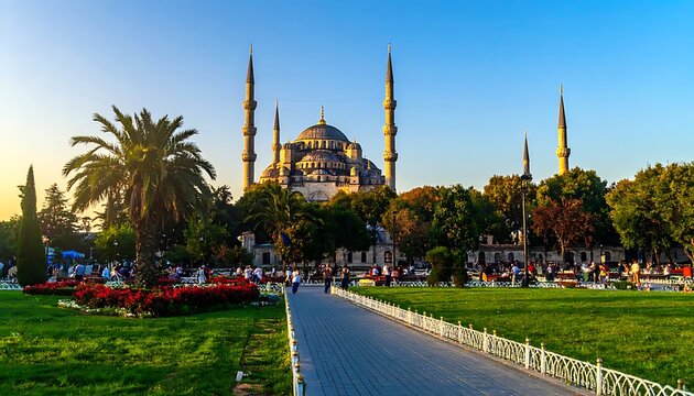 Sultan Ahmed Mosque in Istanbul Park.