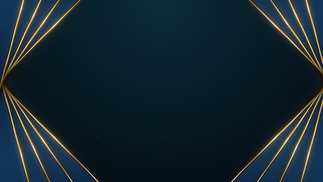 Luxury Blue Geometric with Golden Light Rays Particles Awards Trailer Titles Cinematic Openers Intro Background