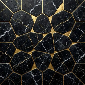 ​Seamless luxury texture of black Nero Marquina marble