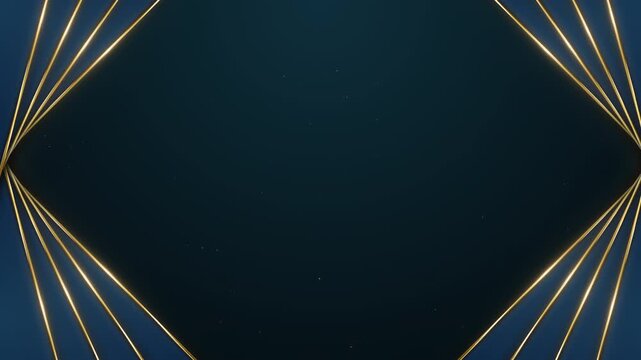 Luxury Blue Geometric with Golden Light Rays Particles Awards Trailer Titles Cinematic Openers Intro Background Loop