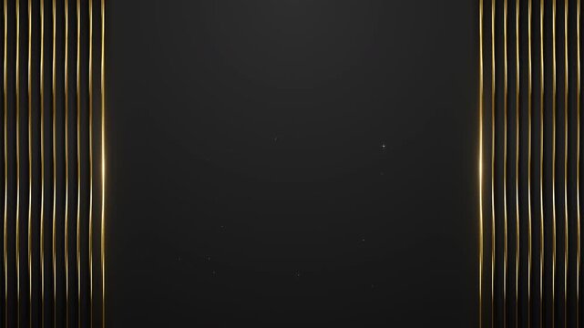 Elegant Black with Vertical Gold Lines and Shimmer Particles Awards Trailer Titles Cinematic Openers Intro Background Loop