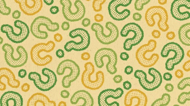 Hand drawn Question Mark Pattern Background Loop