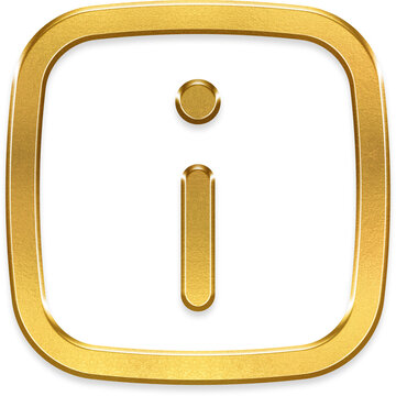 Info rect gold line icon stroke minimal