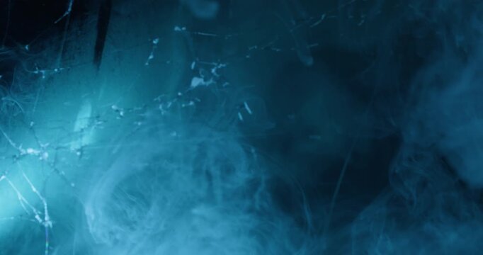 Water fume splash. Broken texture. Blur color haze smoke fluid steam fog acrylic wet flow scratched glass on abstract art background.