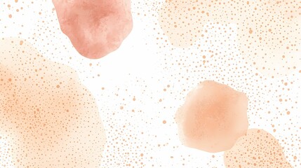 Fototapeta premium Peach Watercolor Splash Background with Cream Speckle Texture