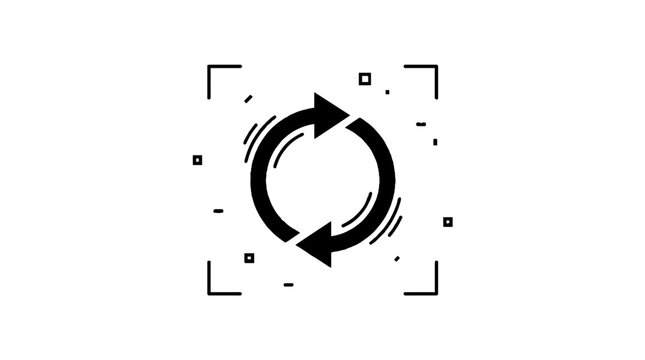 Refresh and sync data icon in digital scanning frame