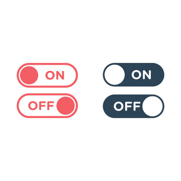 Switch on off button icons set flat vector template design trendy