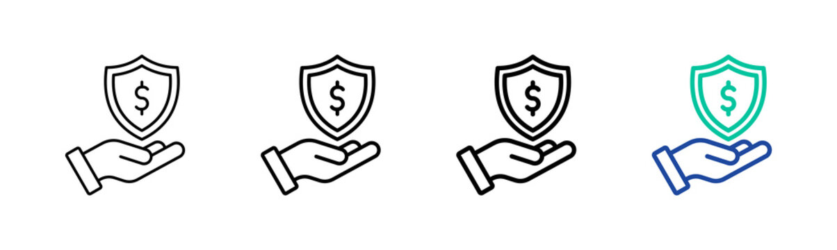 Secured Loan Icon Collection Different Style Outline