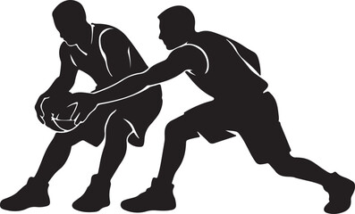 Basketball Player Silhouette – Dunk, Jump Shot, Street Basketball, Sports Action Vector Bundle Isolated on White Background © Jannat93