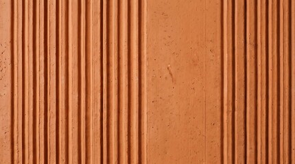 Fototapeta premium Brown clay wall with vertical lines, texture background