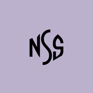 Monogram of the letters N, S, S in a unique artistic design.